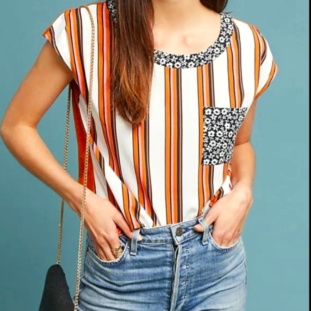 Anthropologie Porridge Petani Pocket Tee.